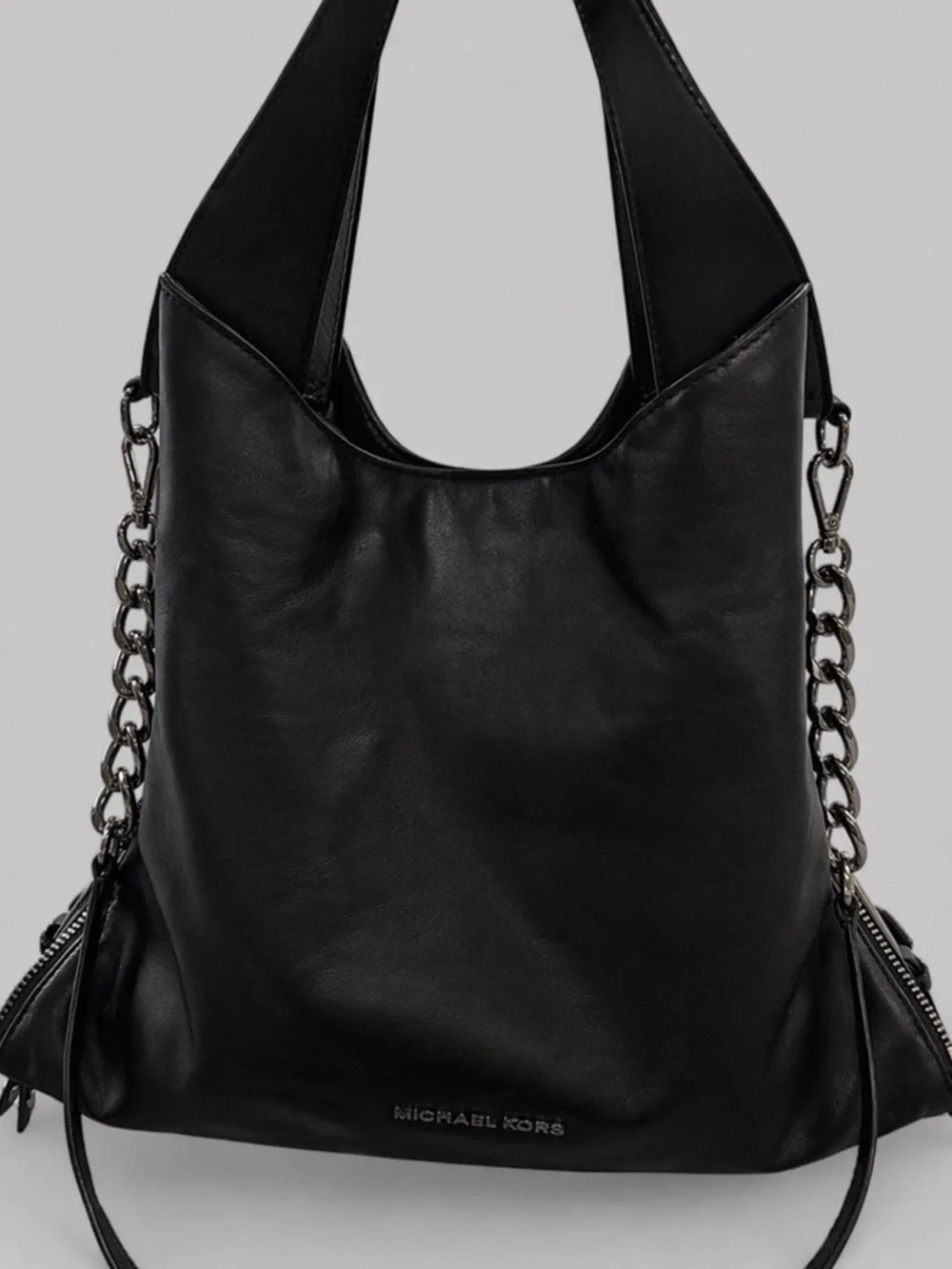 ✨ MICHAEL KORS Devon Large Shoulder Tote | Black Leather | Silver Hardware ✨